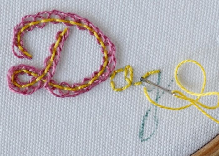 Dog - lettering with embroidery step 3