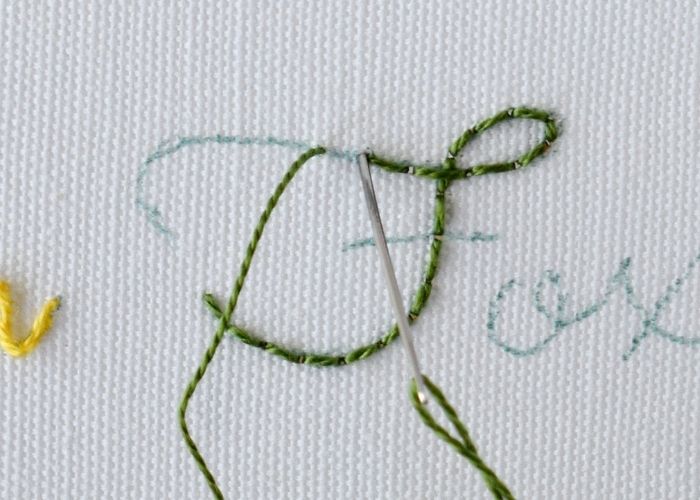 Fox - Cursive lettering embroidery step 1 image