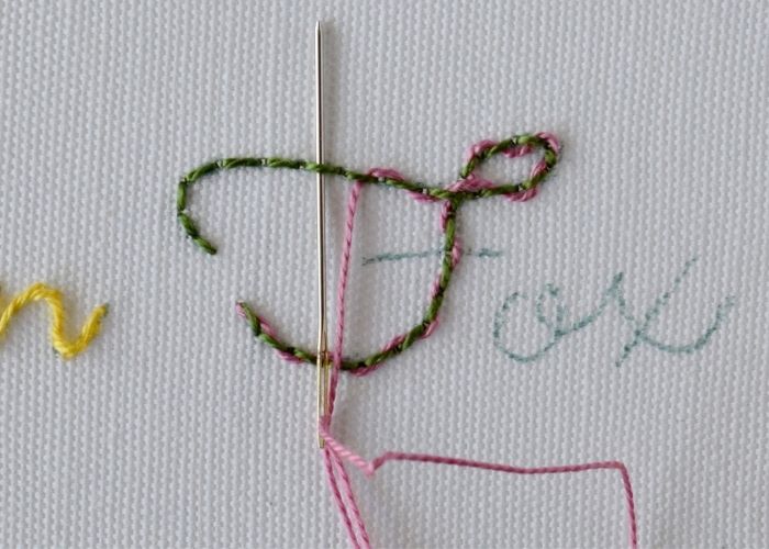 Fox - Cursive lettering embroidery step 2 image