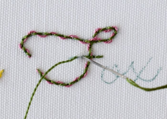 Fox - Cursive lettering embroidery step 3 image