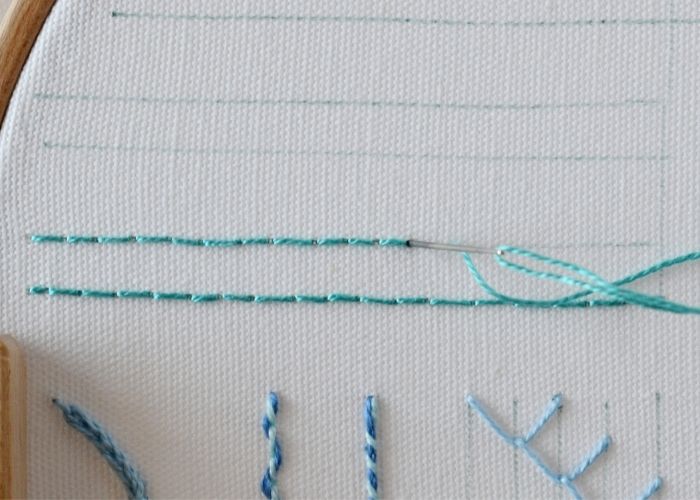 Herringbone Ladder Stitch border step 2 image