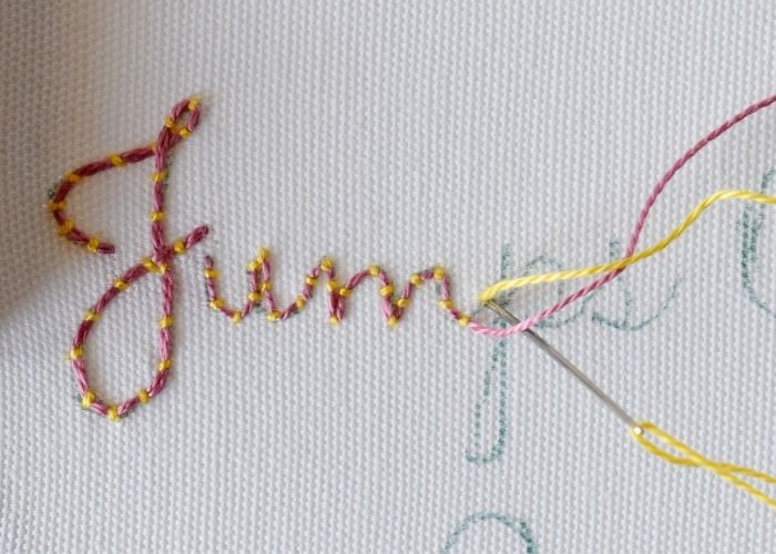 Jumps - hand embroidered lettering step 2 image
