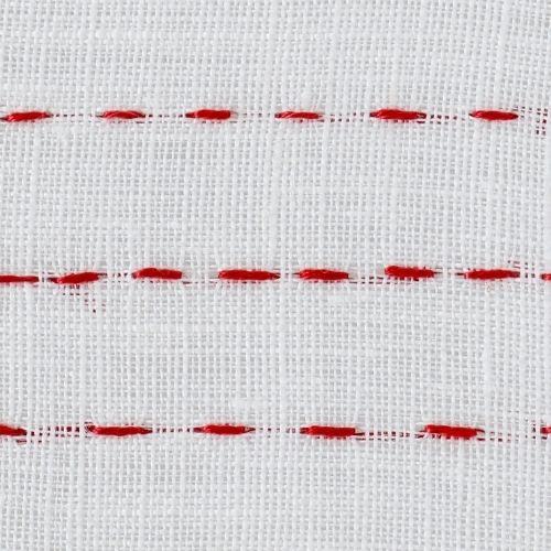 Open Backstitch hand embroidery with red floss image