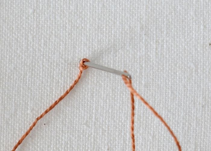 Peking Knot stitch embroidery tutorial Step3 image
