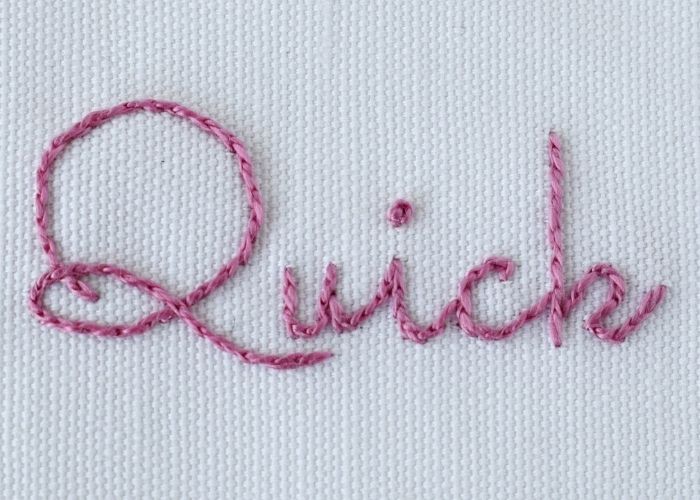 Quick - hand embroidered word with Split backstitch image