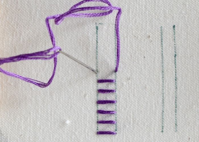 Raised Chain Band Stitch embroidery Step1 image