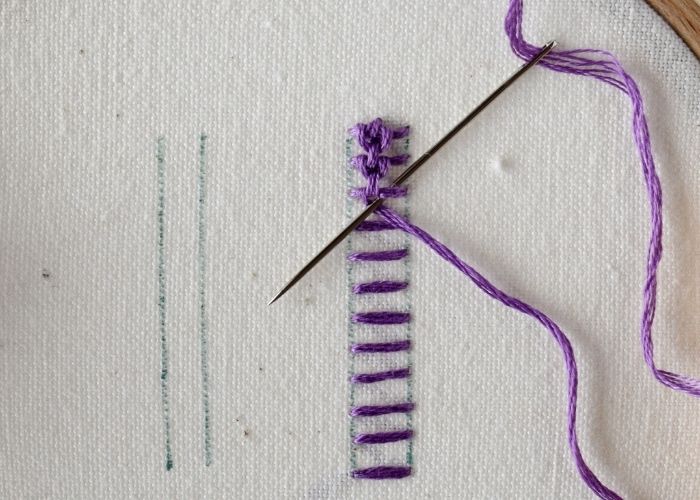 Raised Chain Band Stitch embroidery Step6 image