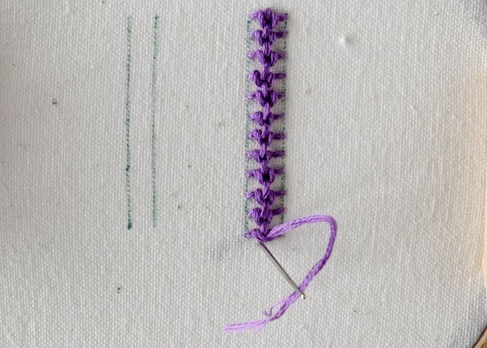 Raised Chain Band Stitch embroidery Step8 image