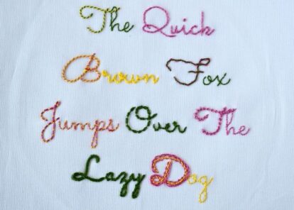 Script Stitching Stitches For Script Lettering - Basic to Fancy + Sampler & Tutorial