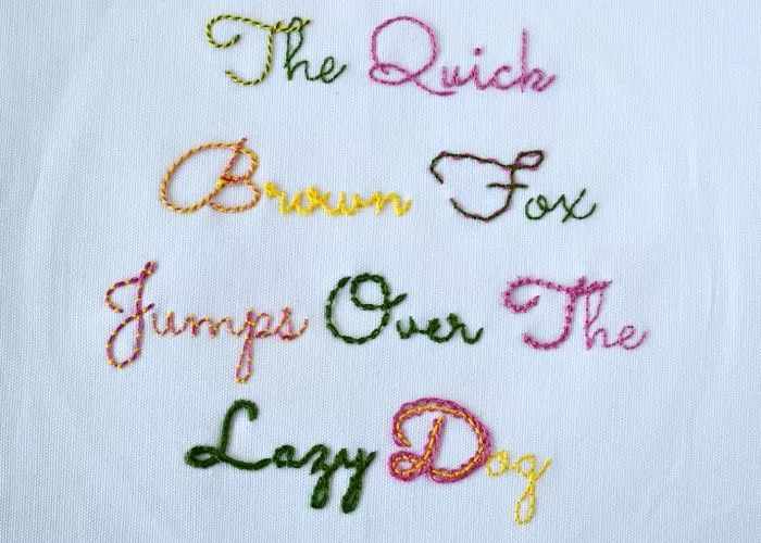 Stitches For Script Lettering Free Sampler and Hand Embroidery Tutorial image