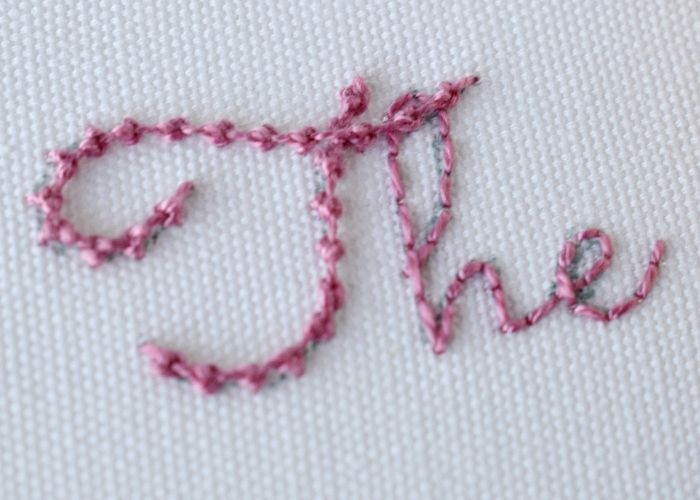 The - embroidered letters step 3 image