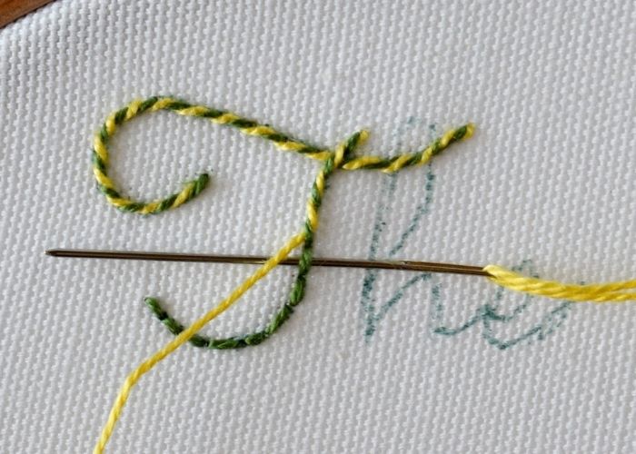 The - hand embroidering lettering step 3 image