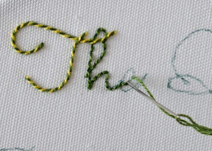 The - hand embroidering lettering step 4 image