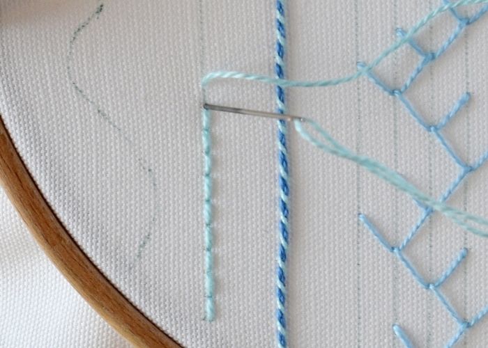 Threaded Backstitch step 1 image
