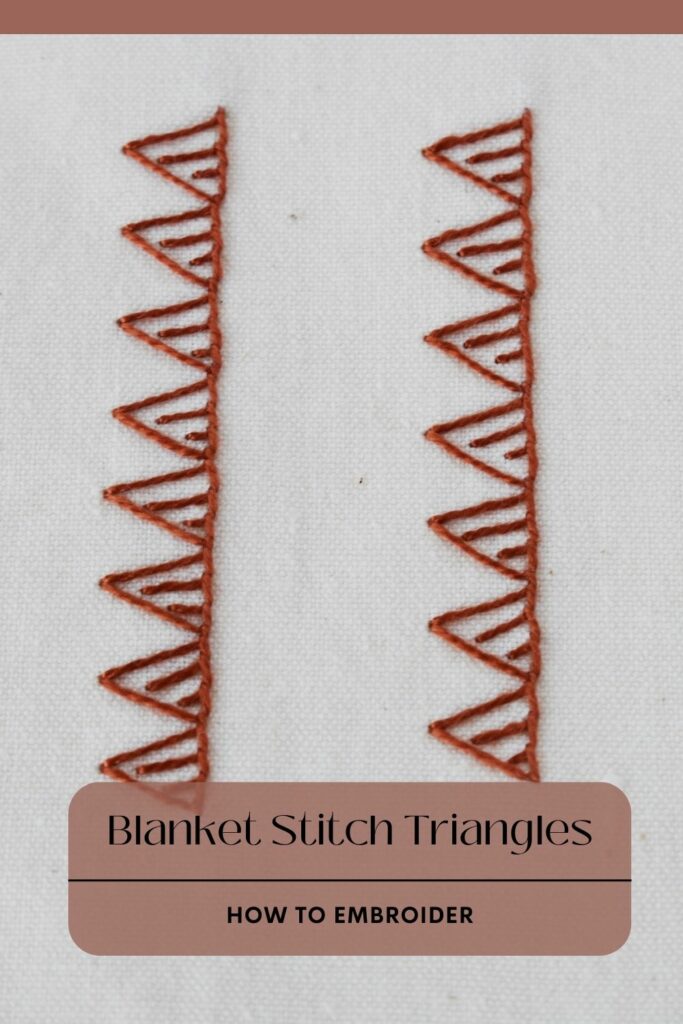 Pretty Blanket Stitch Triangles For Edges PIN image