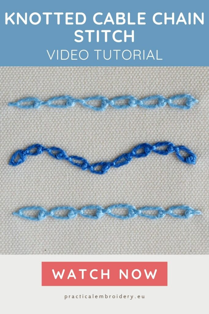 Knotted Cable Chain Stitch Video Tutorial PIN image