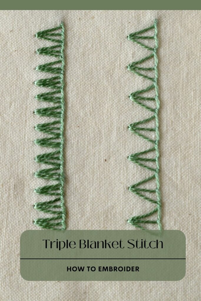 Step-By-Step Triple Blanket Stitch Made Easy PIN image