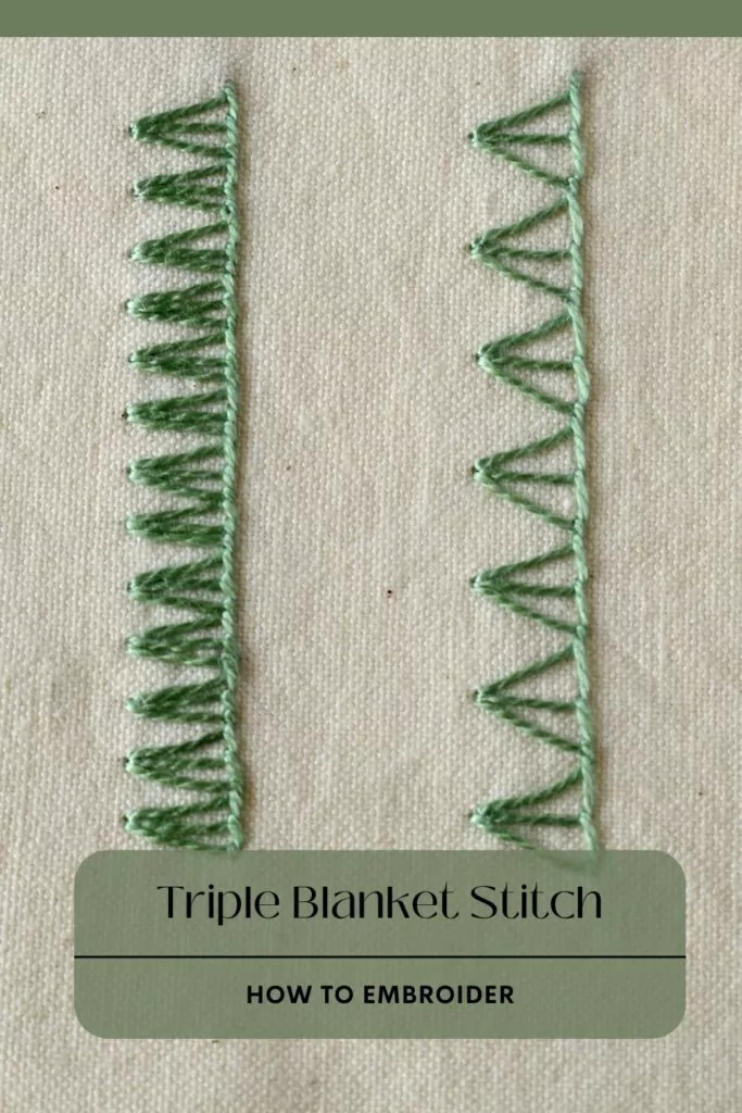 Step-By-Step Triple Blanket Stitch Made Easy PIN image