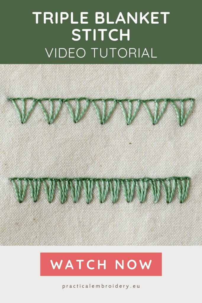 Triple Blanket Stitch Video Tutorial PIN image