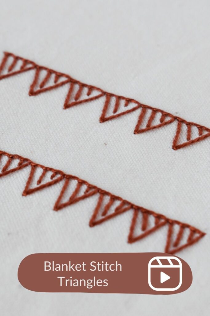 Easy Blanket Stitch Triangles Video Tutorial PIN image