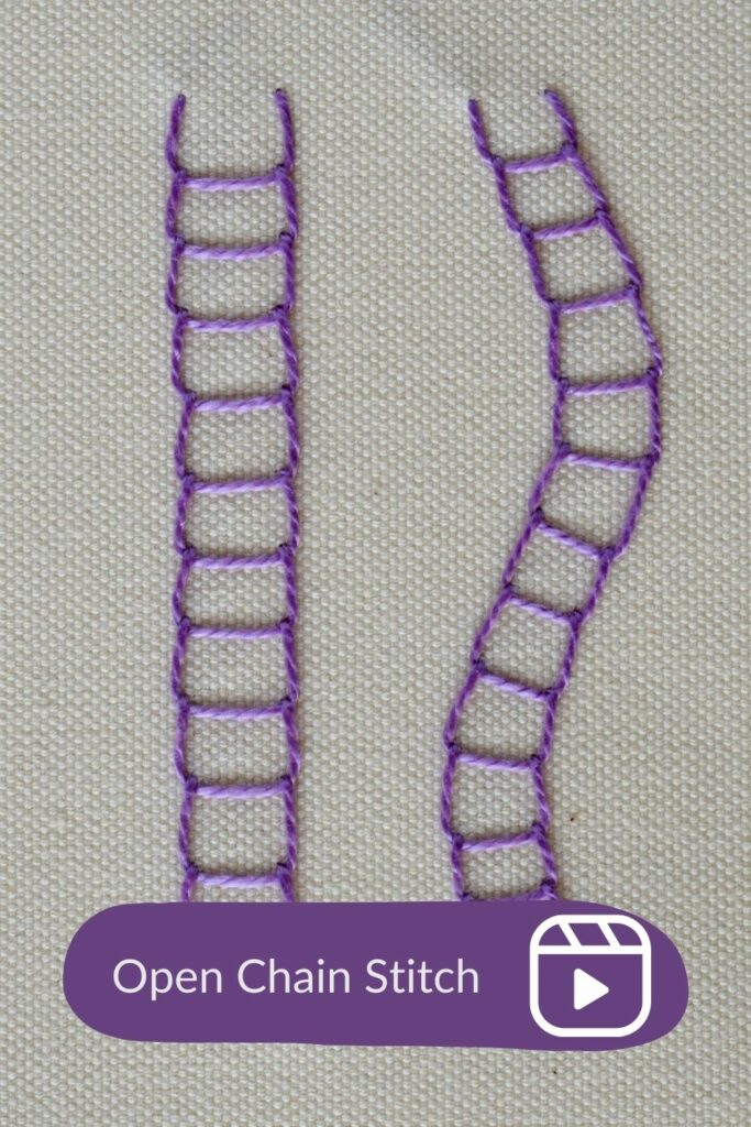 Open Chain Stitch Video Tutorial Made Simple PIN image
