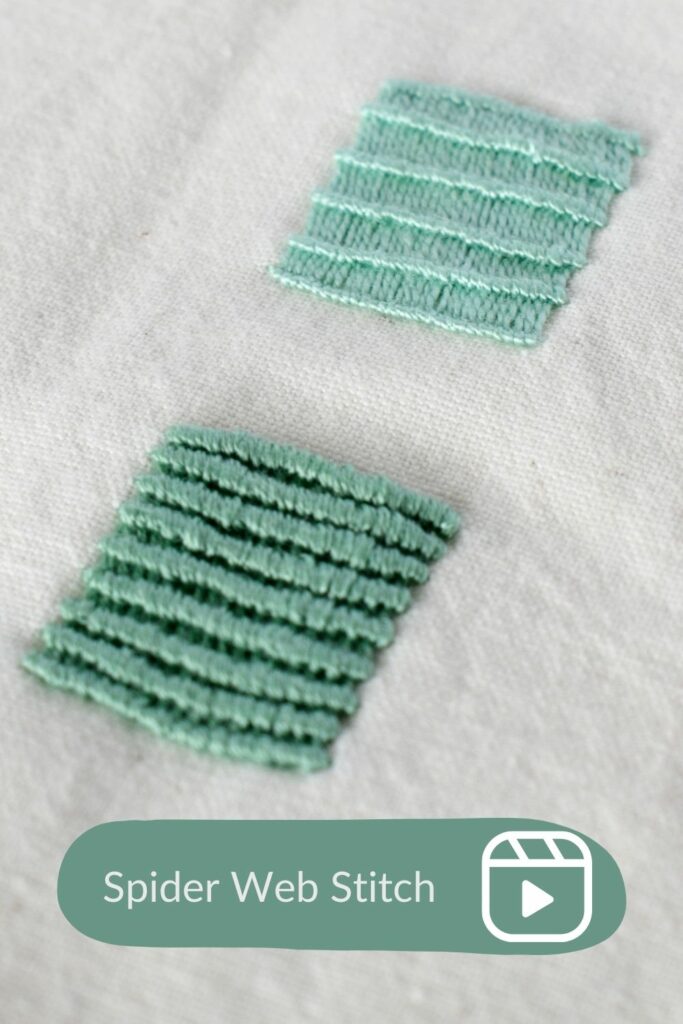 Embroidery Stitch Video: Spider Web Stitch PIN image
