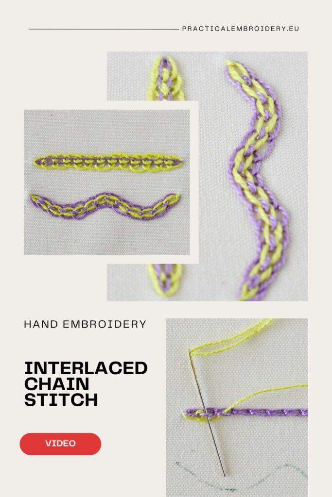 Interlaced Chain Stitch Made Simple Video tutorial PIN image