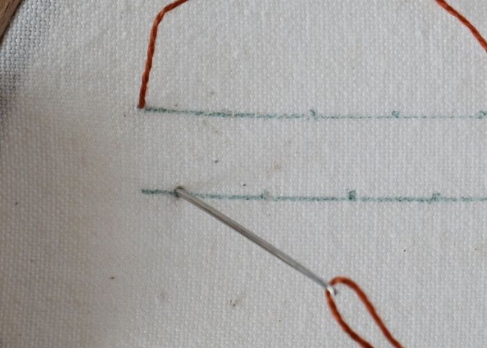 Blanket Stitch Triangles hand embroidery tutorial step 1 image