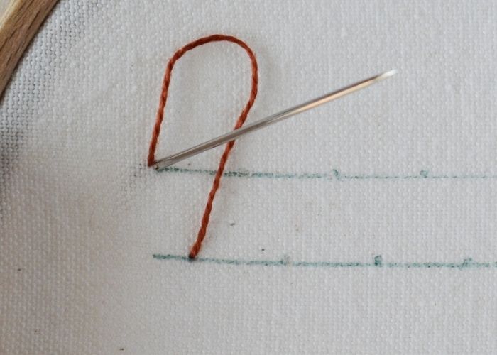 Blanket Stitch Triangles hand embroidery tutorial step 2 image