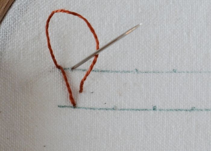 Blanket Stitch Triangles hand embroidery tutorial step 3 image