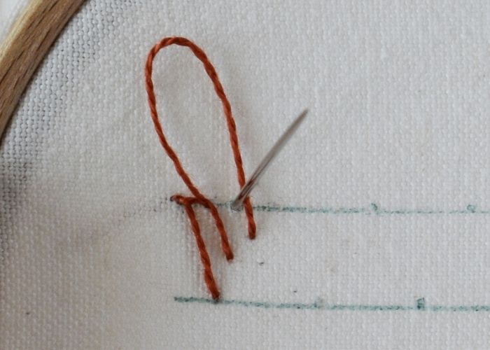 Blanket Stitch Triangles hand embroidery tutorial step 4 image