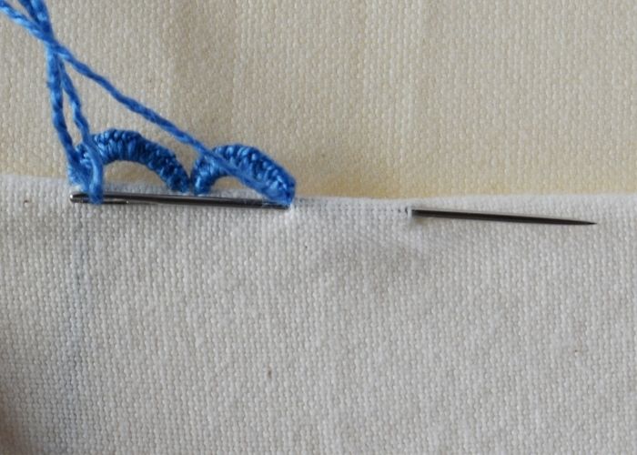 Buttonhole Bar Picots hand embroidery tutorial step 6 image