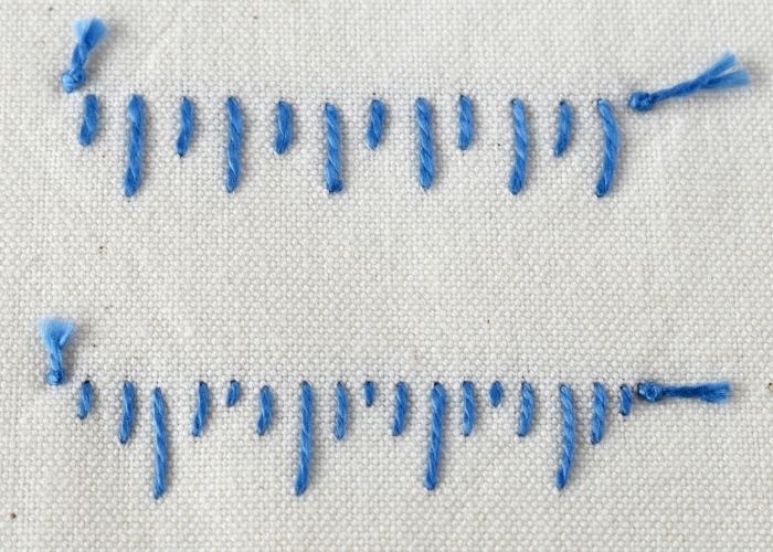 Campionario per il ricamo a punto Smerlo Alterno immagine a rovescio