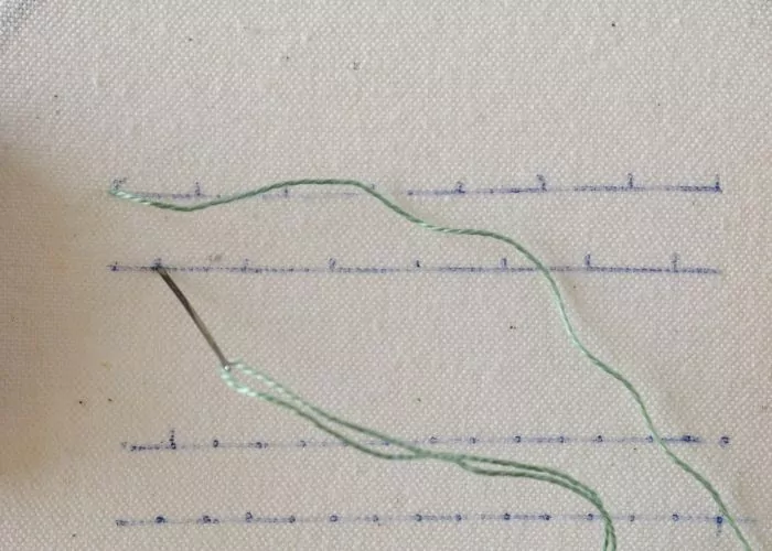 Triple Blanket Stitch hand embroidery tutorial step 1 image