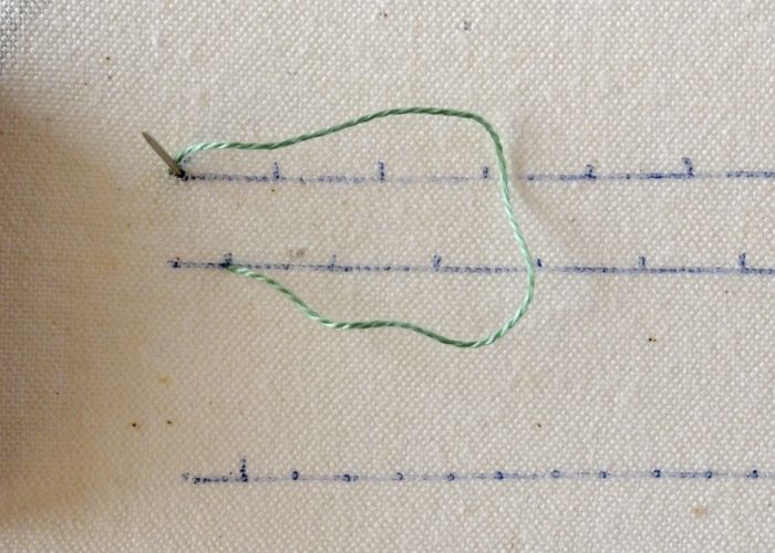 Triple Blanket Stitch hand embroidery tutorial step 2 image