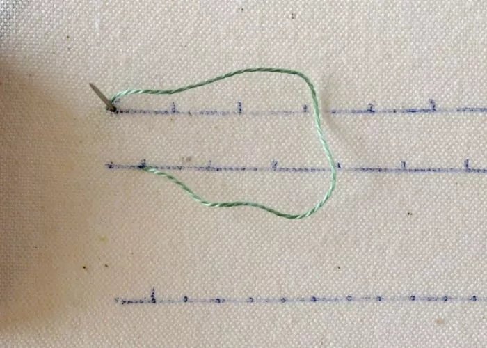Triple Blanket Stitch hand embroidery tutorial step 2 image