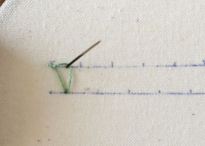 Triple Blanket Stitch hand embroidery tutorial step 3 image