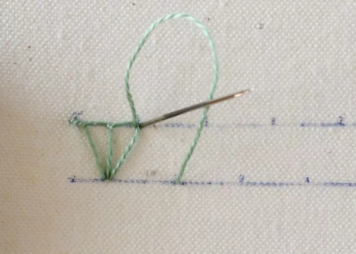 Triple Blanket Stitch hand embroidery tutorial step 5 image