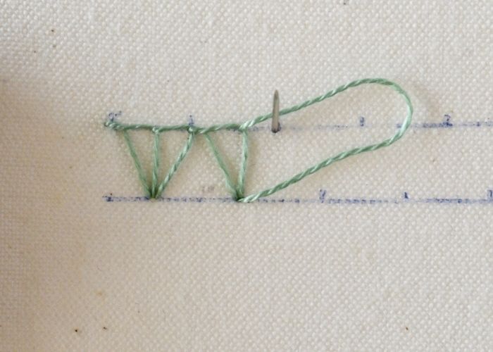 Triple Blanket Stitch hand embroidery tutorial step 6 image
