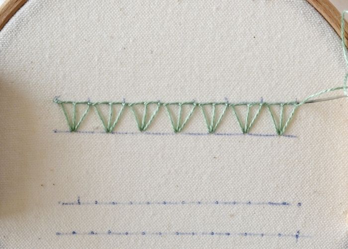 Triple Blanket Stitch hand embroidery tutorial step 7 image