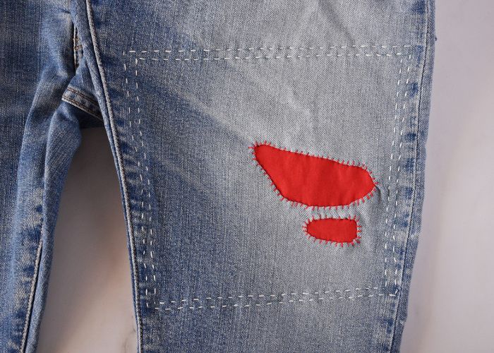 Sashiko Style Mending tutorial - remove the basting stitches - image