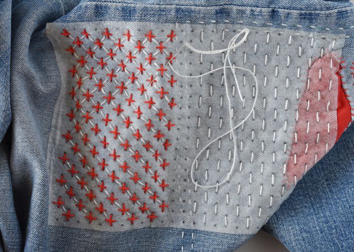  Sashiko Style Mending tutorial - fill the resting gaps in the design - image