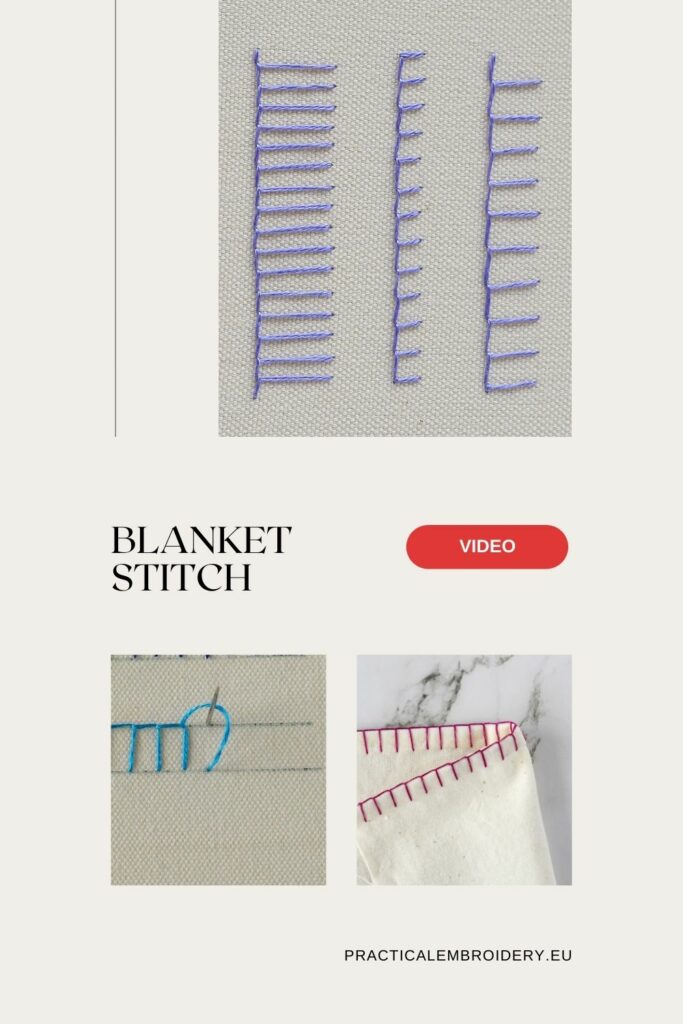 Easy Blanket Stitch Video Tutorial PIN image
