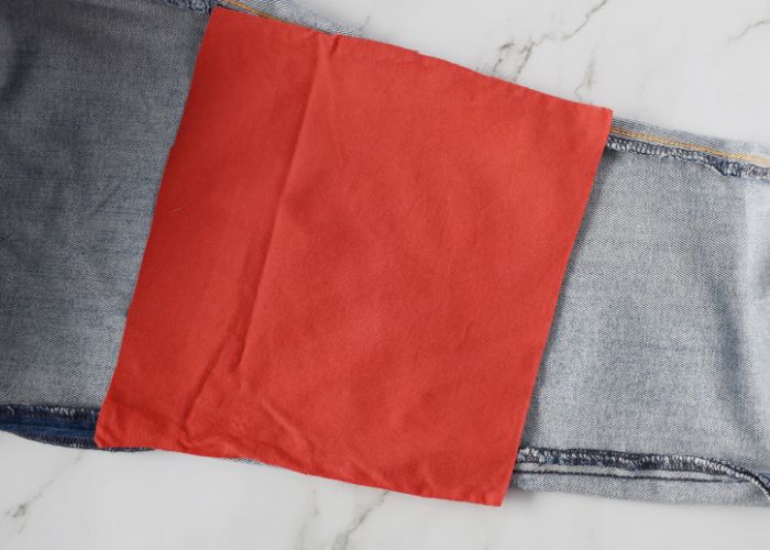 Sashiko Style Mending tutorial prepare the patch - image