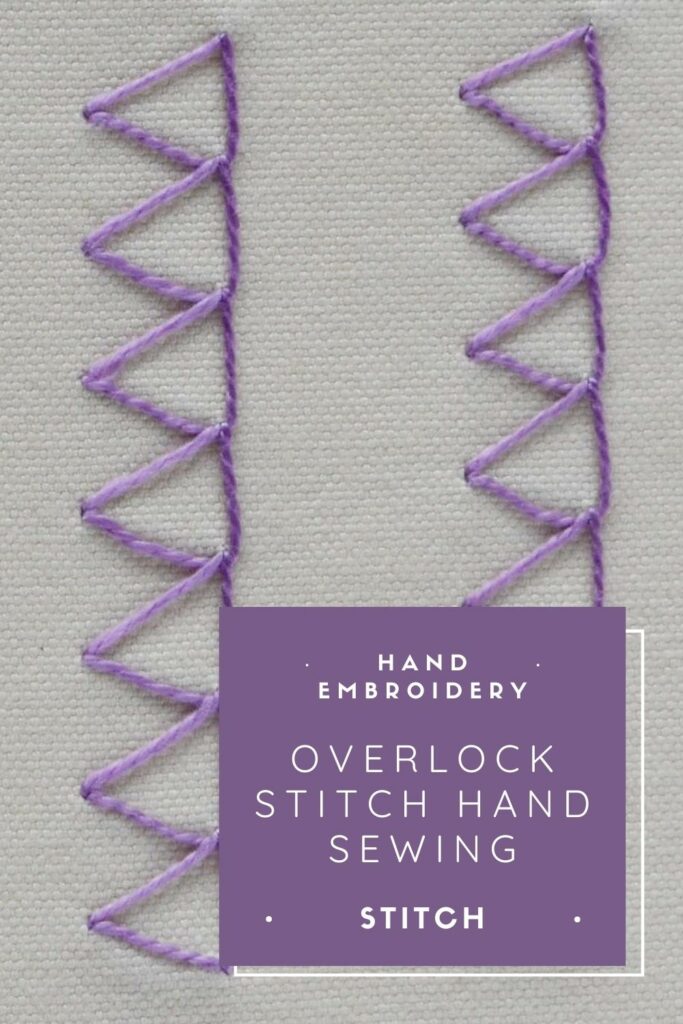 How to embroider Overlock stitch by hand PIN image