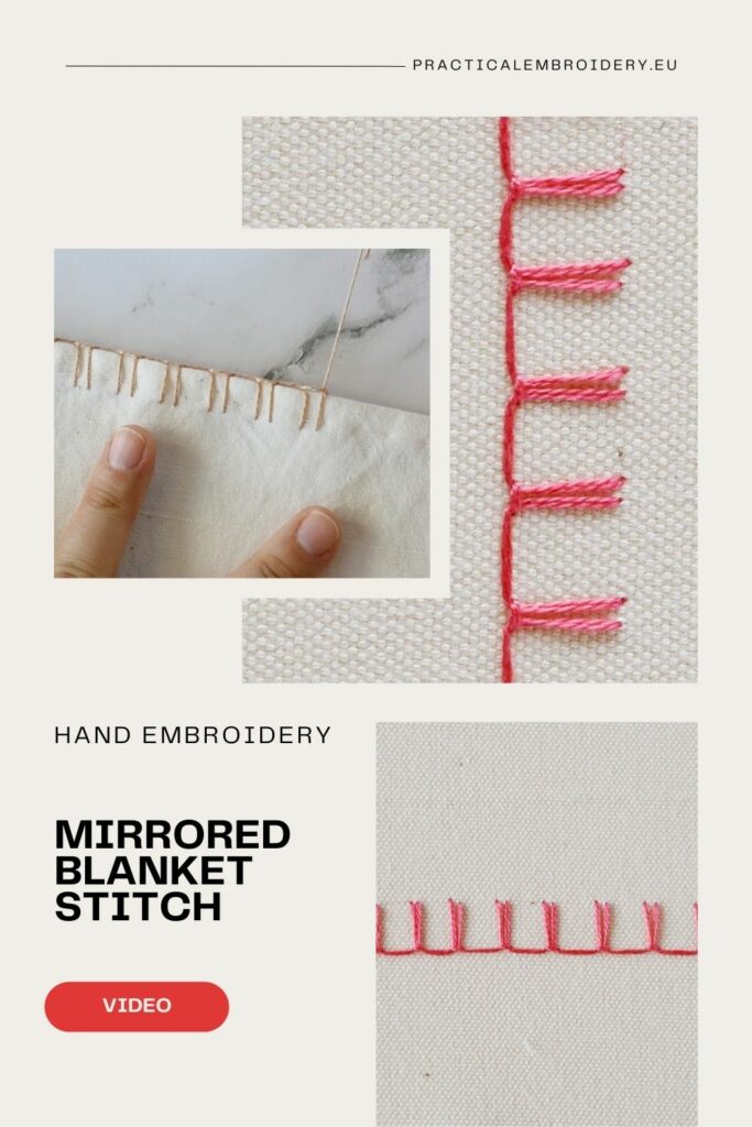 Mirrored Blanket Stitch Video Tutorial PIN image