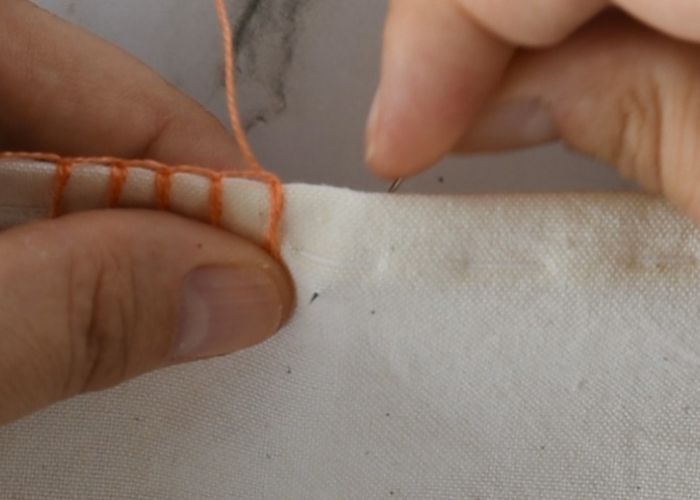 Basque Stitch embroidery on the edge image