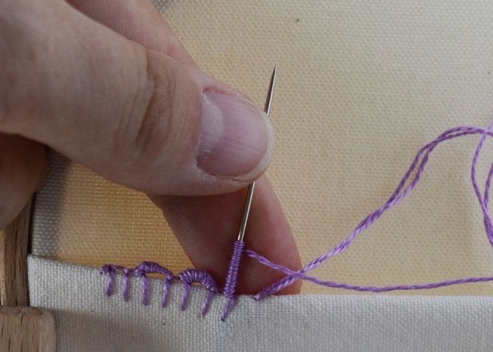 Bullion Picot Buttonhole Edging embroidery tutorial step 3 image