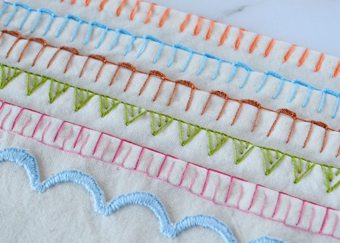 Elaborate variations of Blanket Stitch for edges image