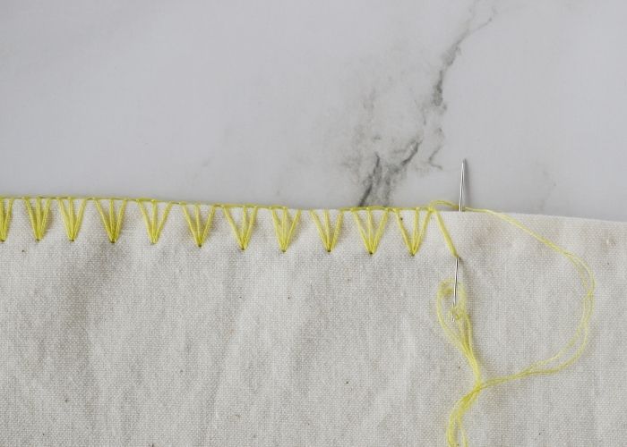 Embellishing a hem with Triple Blanket Stitch edging image